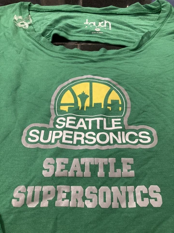 WOMENS Touch BY Alyssa Milano  SEATTLE SUPERSONICS THIN SWEATSHIRT L GREEN NWT Cover
