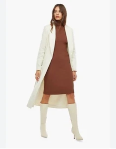 Shawl Collar Long Coat White - Picture 1 of 3