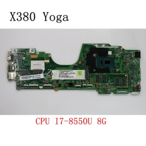 LA-F421P For Lenovo ThinkPad X380 yoga Motherboard CPU I7-8550U 8GB FRU 02DA008 - Picture 1 of 3