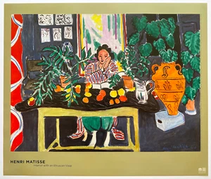 HENRI MATISSE RARE LITHO PRINT MUSEUM POSTER "INTERIOR WITH ETRUSCAN VASE" 1940 - Picture 1 of 10