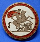 Enamelled Coin Brooch George III Crown 1820.925 Sterling Silver 2 Colours