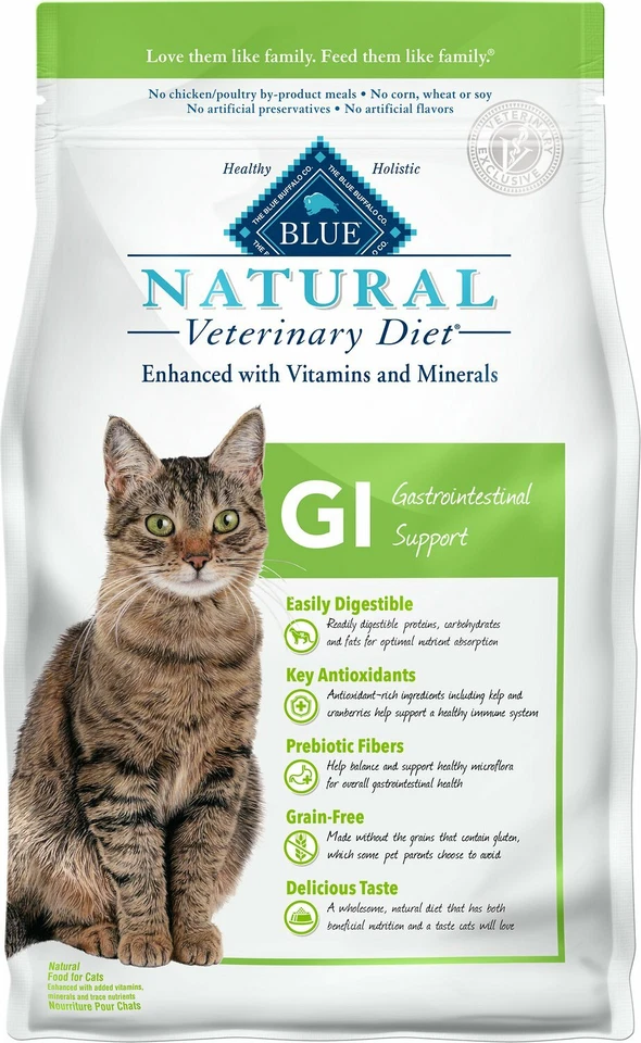 Blue Buffalo Natural GI Gastrointestinal Support Grain-Free Dry Cat Food 7 lb
