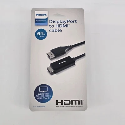Philips 6' Display Port to HDMI Cable - Black - Image 1 of 3