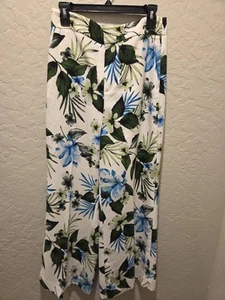 Banana Republic Wide Leg High Waisted Tropical Floral Print Pants Size 4 - Picture 1 of 5