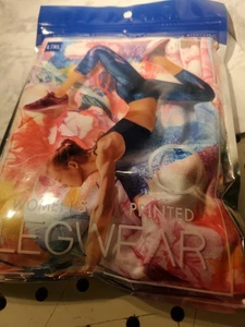 Capri Leggings Gr. L-XL Blau Star Clothing Co. Beinbekleidung rosa, mit Blumenmuster - Bild 1 von 2