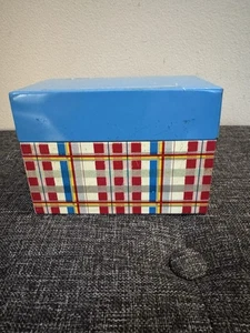 Vintage Metall Ohio Kunst Rezept Box mit handgeschriebenen & abgeschnittenen Rezepten - Bild 1 von 4