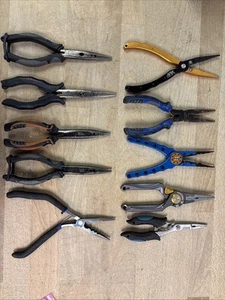 Lot 10 Needle Nose Fishing Outdoor Pliers Used Tools Hand Tools - Imagen 1 de 4