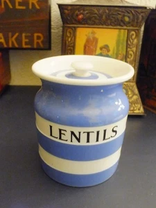 Vintage T.G Green Cornish Ware Linsen Vorratsdose blau & weiß mit Deckel - Bild 1 von 6