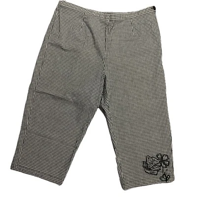 Pantalones Capri Requisitos Talla 14 Negro Cuadros Guinga Bordados Cremallera Lateral Foto 1 de 4