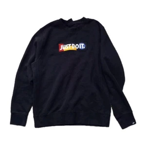 Nike Just Do It Crewneck Sweatshirt Black Sz M - Picture 1 of 6
