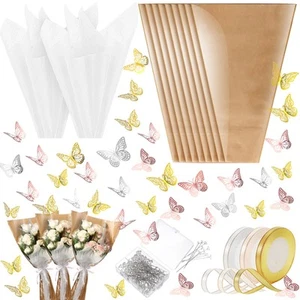 271 Pcs Flower Bags for Bouquet 14 x 22 Inches Flower Bouquet Wrapping Paper ... - Picture 1 of 6