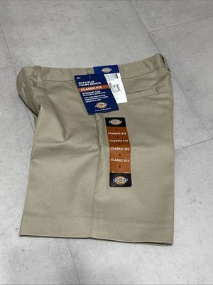 DICKIES Boy's Flat Front Classic Fit Straight Leg Khaki Shorts Size 8 - Image 1 of 4