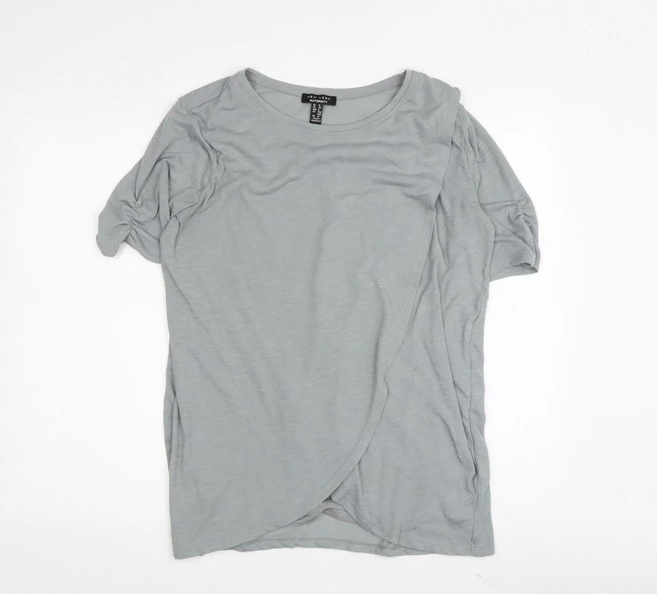 New Look Maternity Grey Wrap T-Shirt, Size 12 - Image 1 of 4