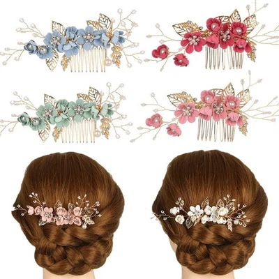 - schmuck hochzeit braut - clips haare kämmen blätter diadem blume haar pin - Bild 1 von 4