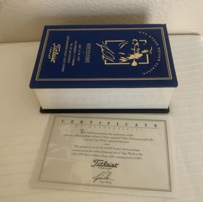 Juego de caja de bolas conmemorativas Tiger Woods 6th Victory 1997 GTE Byron Nelson Foto 1 de 4