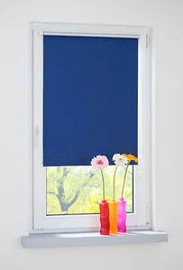 Klemmfix Rollo Seitenzugrollo verspannt Verdunkelung blau Länge 150 cm - Bild 1 von 4