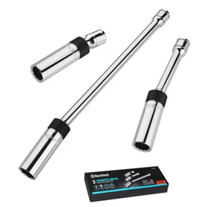 DURATECH 3PCS Swivel Spark Plug Socket Set 3/8" Dr 5/8" 9/16"14MM Sockets 6-12PT - Picture 1 of 10