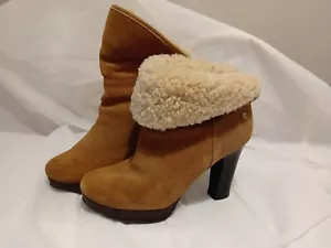 UGG Ankle Boots Chestnut Heel UK4.5 EU38 - Picture 1 of 11