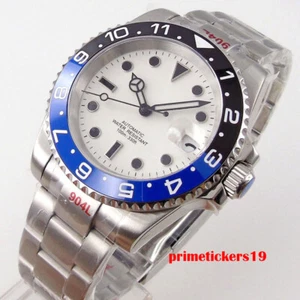 White Dial 40mm Automaitc Men Watch NH35 Miyota8215 Rotating Bezel Sapphire Date - Picture 1 of 10