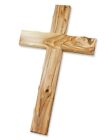 Wandkreuz Olivenholz aus Jerusalem 16-70 cm gekerbte Kante Kruzifix Kreuz