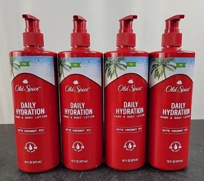 (Paquete de 4) Old Spice Loción Hidratación Diaria para Manos y Cuerpo Fiji con Aceite de Coco 16 OZ Foto 1 de 4