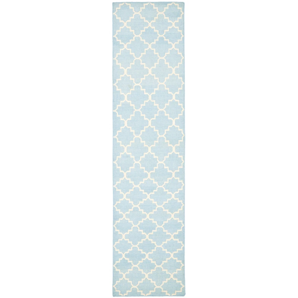 SAFAVIEH Dhurries DHU554B Light Blue / Ivory Rug - Image 1 of 4
