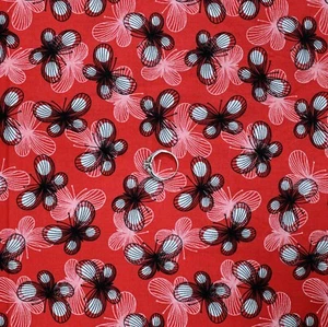 BonEFul Fabric FQ Cotton Quilt Red Black White Butterfly Garden Flower Ladybug S - Picture 1 of 12