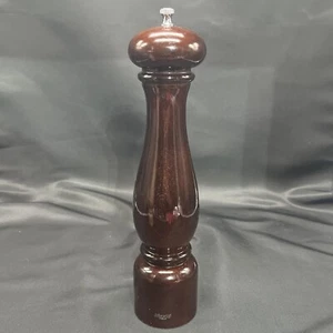 Bisetti Italy Chocolate Lacquered Beechwood Pepper Mill 12 5/8" - Picture 1 of 5