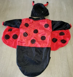 BABY GIRLS NEW LADYBUG HALLOWEEN COSTUME BUNTING 9-12 month RED BLACK cute! 2 pc - Picture 1 of 2