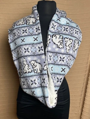 Vera Bradley Scarf Womens Blue Cover Up Wrap Cozy Lounge Polar Bear Soft Warm - Image 1 of 4