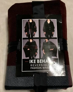 Ike Behar Women's Reversible Fashion Wrap, One Size, Black/Wine, 100% Polyester - Picture 1 of 14