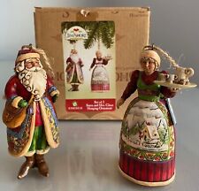 Jim Shore Santa and Mrs. Claus Hanging Ornament Figurines w/Box 4005769