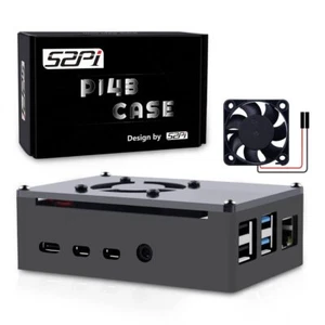 Raspberry Pi 4 Aluminum Case with Passive CoolingRaspberry Pi 4 Case with 40m... - Photo 1/6