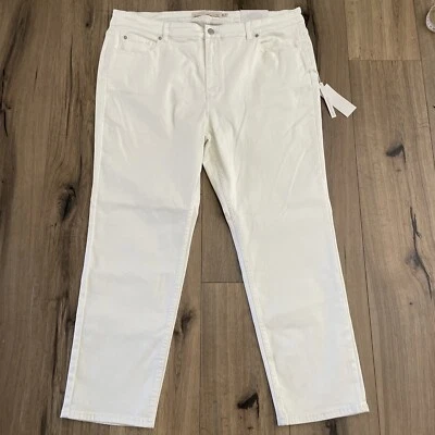 NUEVO Jeans Soft Surroundings 20W Ultimate Denim Blanco Frente Mosca Recto Foto 1 de 4