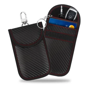 2 Pack Faraday Car Keycase Protective Bag RFID Blocking Key Fob Protector Pouch - Picture 1 of 8