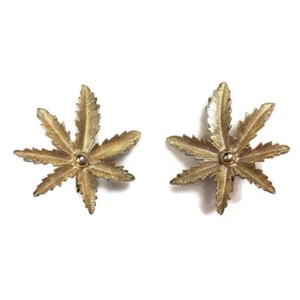 Vintage Sarah Coventry "Autumn Haze" 1964 Gold Tone Leaf Clip On Earrings - Picture 1 of 7