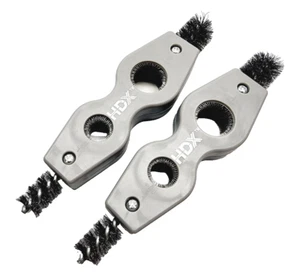 NUOVO Set 2 Spazzole HDX 4-in-1 Raccordo Spazzola Duro Temperato Acciaio Alto Carbonio - Foto 1 di 6