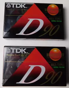 (2) TDK D90 High Output IECI / Type I Cassette Tapes - Picture 1 of 3