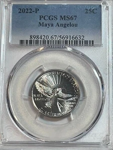 2022 P Maya Angelou 25c PCGS MS67 American Women Quarter - Picture 1 of 2