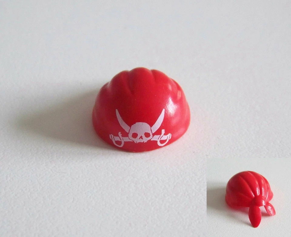 PLAYMOBIL (03132) Chapeau Adulte Bandana Rouge Tête de Mort Pirates 4424 5778  - Image 1 of 1