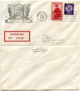 USA CERTIFIED MAIL FDC ILLUSTRATED ENVELOPE 1955