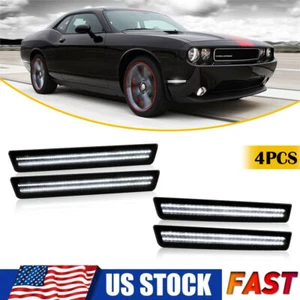 4x White LED Bumper Side Marker Lights Lamps Front Rear For Challenger 2015+ EAH - Picture 1 of 12