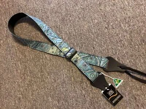 Aboriginal Art Uke Strap - Yalke WetLands Aqua - Picture 1 of 2