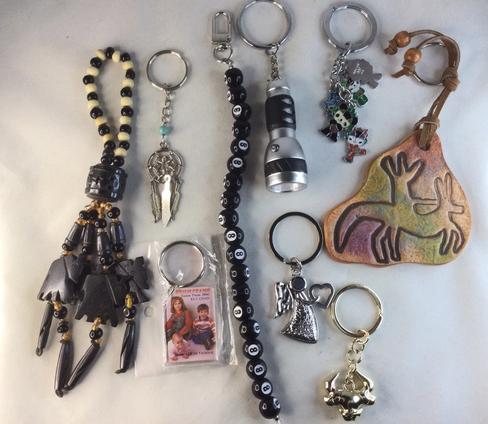 Lote 9 chaveiros África quadro de piscina apanhador de sonhos caranguejo lanterna charme - Imagem 1 de 1