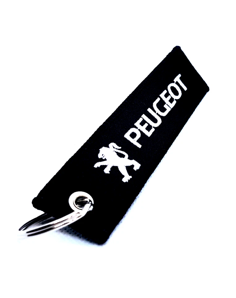 PEUGEOT Schlüsselanhänger Merchandise Keychain Anhänger 2 Seitig bestickt