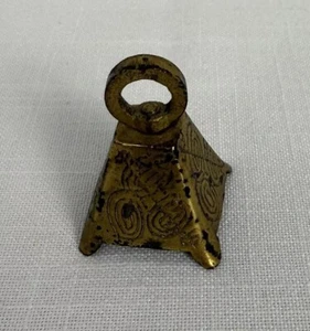 Vintage Gold-Tone Brass Home Decorative Etched Ornate Small Bell - Picture 1 of 8