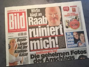 Bildzeitung BILD 08.06.2017 * Geschenk Geburtstag Christmas Weihnachten Hochzeit - Picture 1 of 1