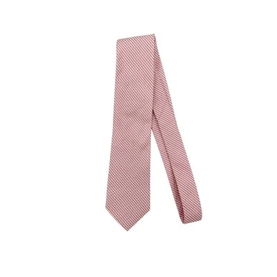 Jos. A. Corbata a Rayas Bank Executive Collection Rosa y Blanco Seersucker 100% Seda Foto 1 de 4