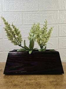 HAND CRAFTED Desk Shelf Wooden Succulent Plant Box, See Details, New - Picture 1 of 9