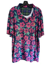 William Murray Hemd Herren XLBlue Pink Tropical Hawaiian Tiki Golf Athleisure Polo - Bild 1 von 4